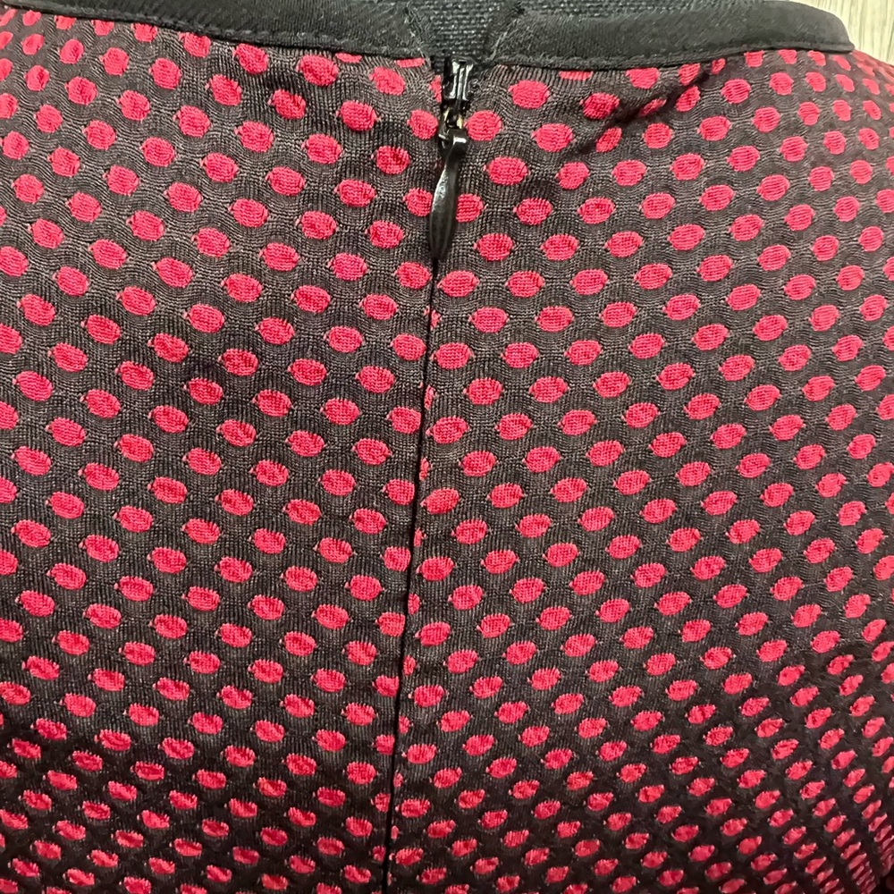 Danny & Nicole Red A-Line Midi Dress Mock Neck - Picture 4 of 6